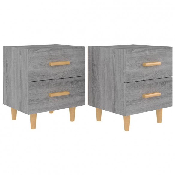 Tables de chevet 2 pcs Sonoma gris 40x35x47,5 cm