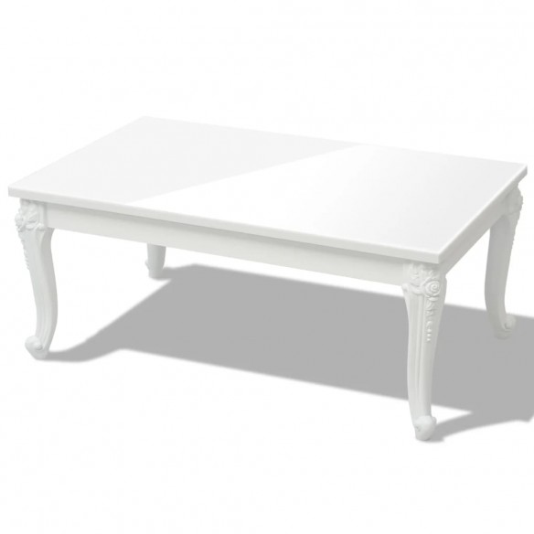 Table basse 100 x 60 x 42 cm Laquée Blanc