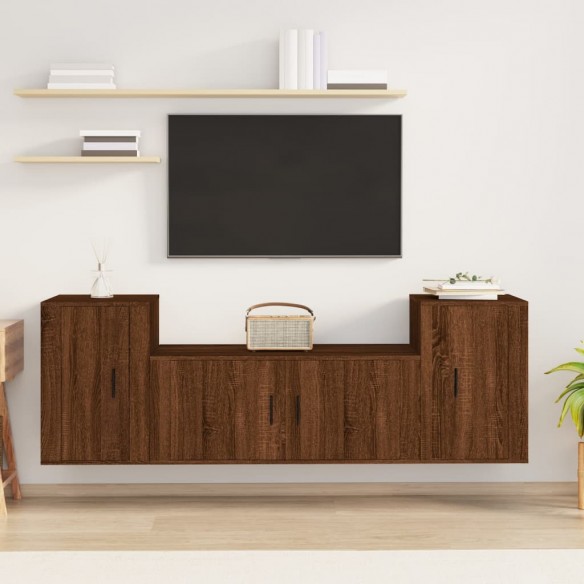 Ensemble de meubles TV 3 pcs Chêne marron Bois d'ingénierie