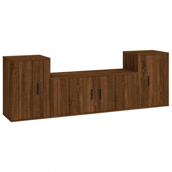 Ensemble de meubles TV 3 pcs Chêne marron Bois d'ingénierie