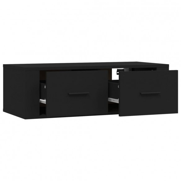 Meuble TV suspendu Noir 80x36x25 cm Bois d'ingénierie