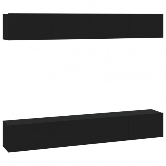 Meubles TV muraux 4 pcs Noir 100x30x30 cm