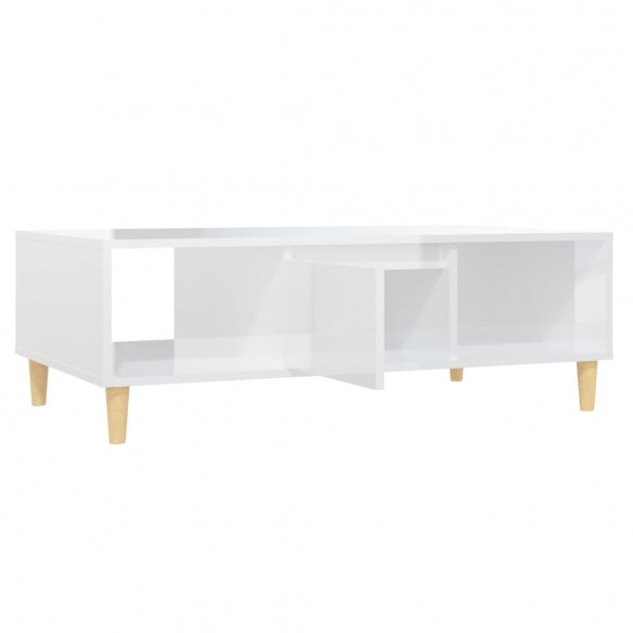 Table basse Blanc brillant 103,5x60x35 cm Aggloméré