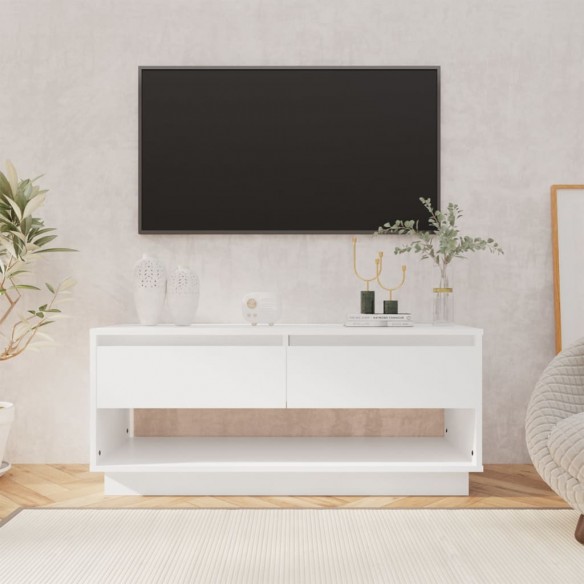 Meuble TV Blanc 102x41x44 cm Aggloméré