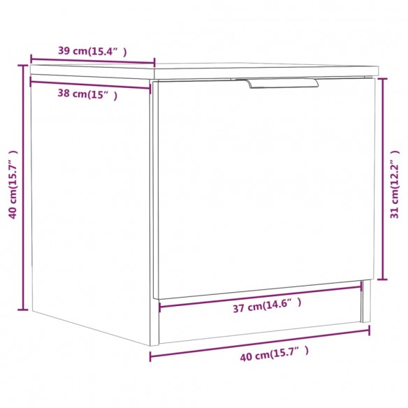 Tables de chevet 2 pcs Chêne fumé 40x39x40 cm