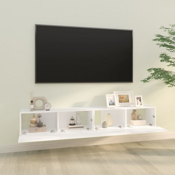 Meubles TV 2 pcs Blanc 100x30x30 cm Bois d'ingénierie