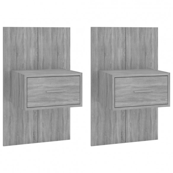 Tables de chevet murales 2 pcs Sonoma gris