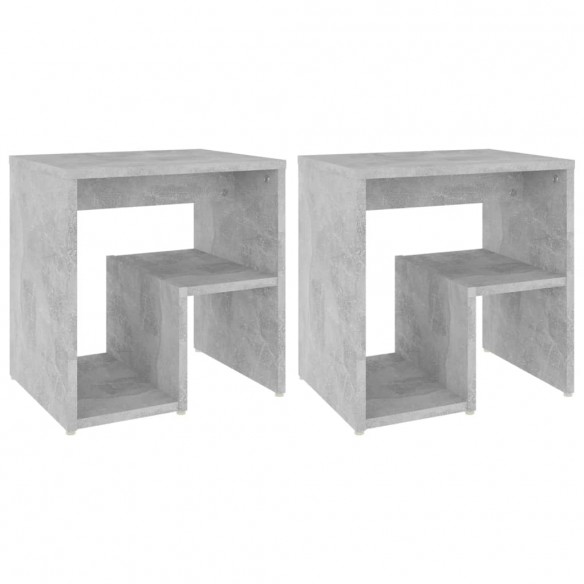 Tables de chevet 2 pcs Gris béton 40x30x40 cm Aggloméré