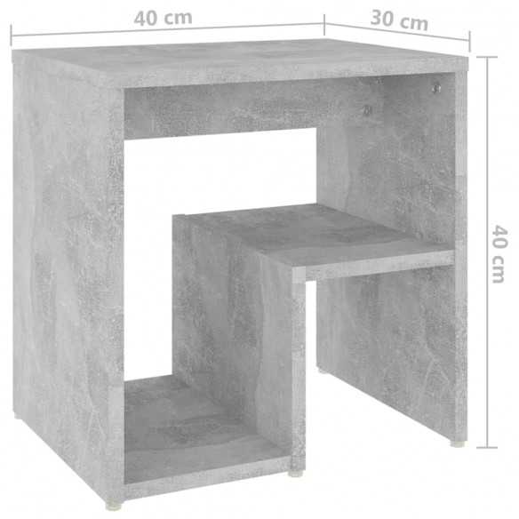 Tables de chevet 2 pcs Gris béton 40x30x40 cm Aggloméré