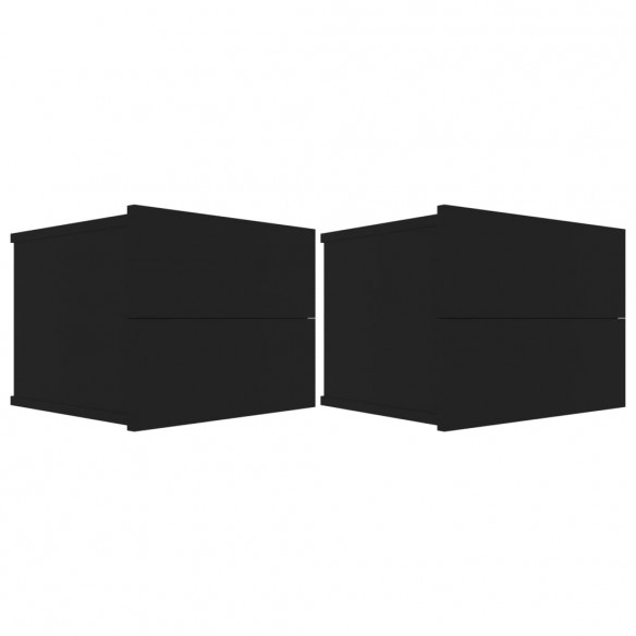 Tables de chevet 2 pcs Noir 40 x 30 x 30 cm Aggloméré