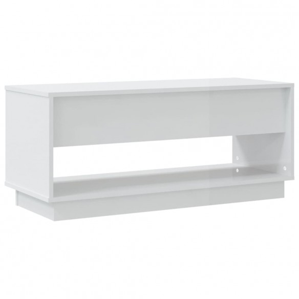 Meuble TV Blanc brillant 102x41x44 cm Aggloméré