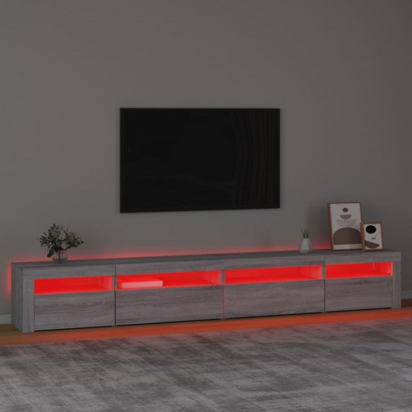 Meuble TV avec lumières LED Sonoma gris 270x35x40 cm