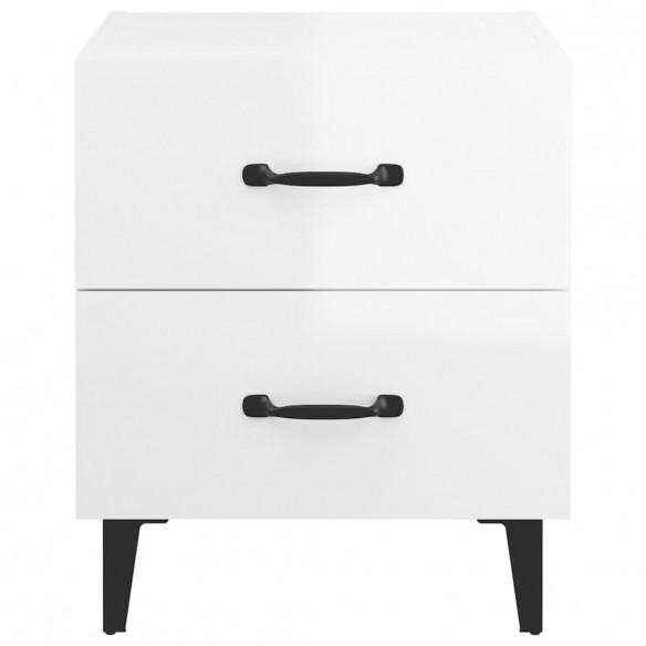 Tables de chevet 2 pcs Blanc brillant 40x35x47,5 cm