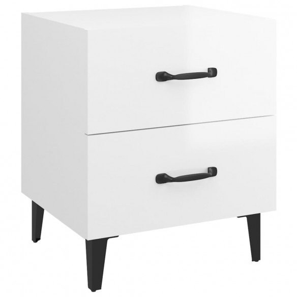 Tables de chevet 2 pcs Blanc brillant 40x35x47,5 cm