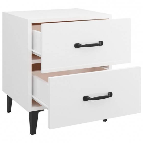 Tables de chevet 2 pcs Blanc brillant 40x35x47,5 cm