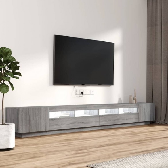 Ensemble de meubles TV avec lumières LED 3 pcs Sonoma gris