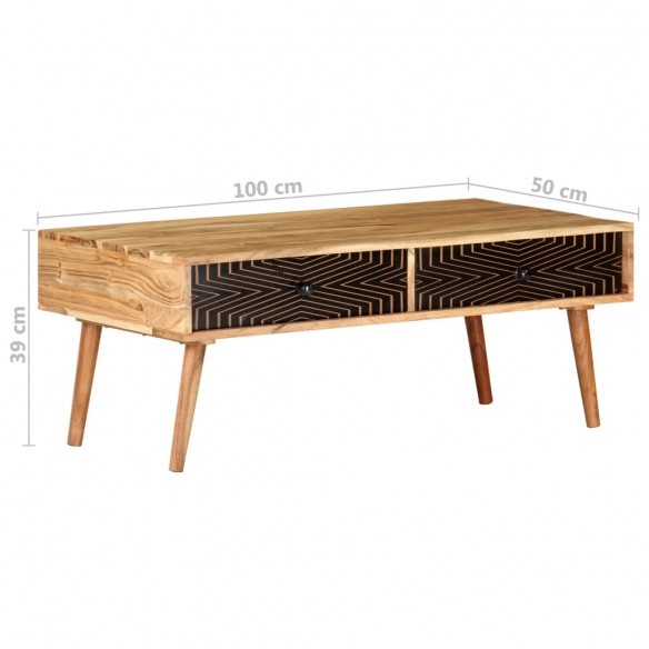 Table basse 100x50x39 cm Bois d'acacia solide