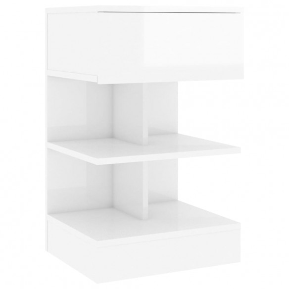 Tables de chevet 2 pcs Blanc brillant 40x35x65 cm