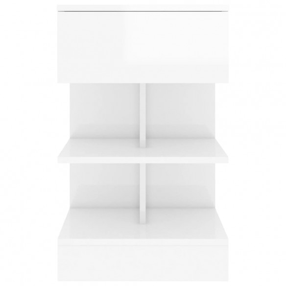 Tables de chevet 2 pcs Blanc brillant 40x35x65 cm