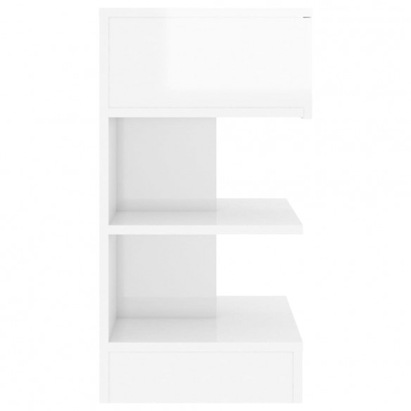 Tables de chevet 2 pcs Blanc brillant 40x35x65 cm