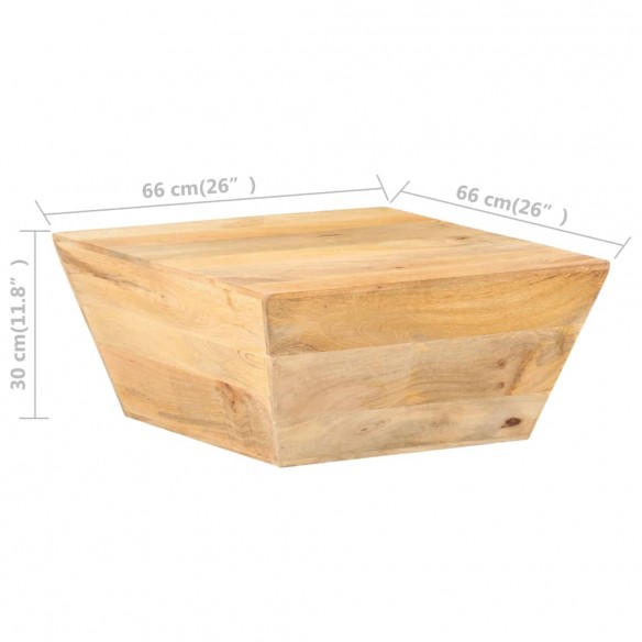 Table basse en forme de V 66x66x30 cm Bois de manguier massif