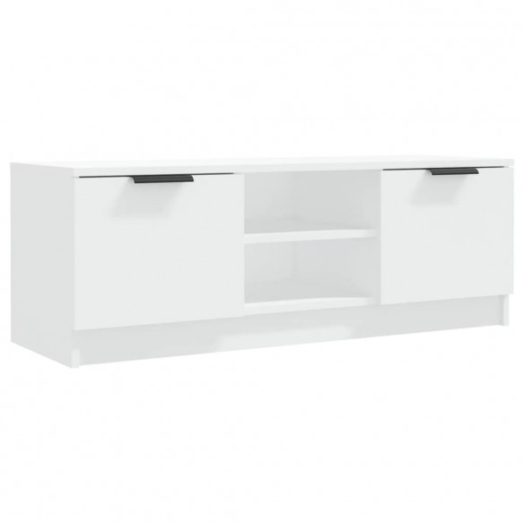 Meuble TV Blanc 102x35x36,5 cm Bois d'ingénierie