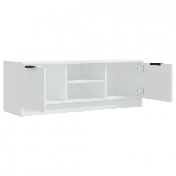 Meuble TV Blanc 102x35x36,5 cm Bois d'ingénierie