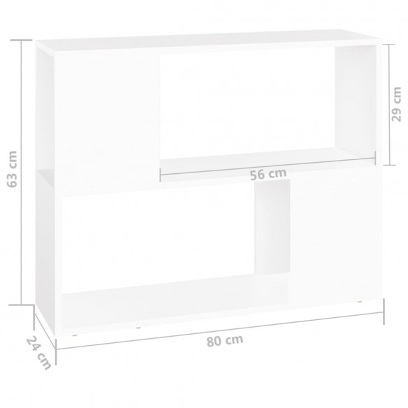 Meuble TV Blanc 80x24x63 cm Aggloméré