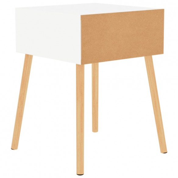 Tables de chevet 2 pcs Blanc brillant 40x40x56 cm Aggloméré