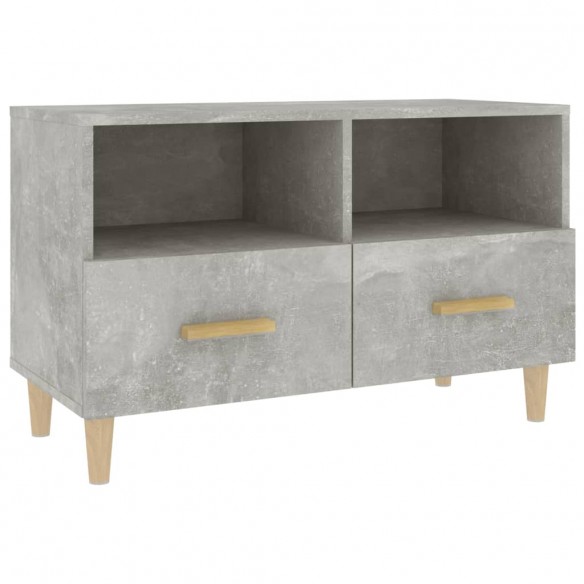 Meuble TV Gris béton 80x36x50 cm Bois d'ingénierie