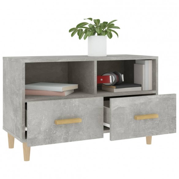 Meuble TV Gris béton 80x36x50 cm Bois d'ingénierie