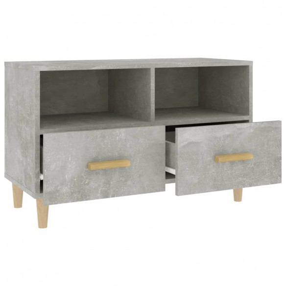 Meuble TV Gris béton 80x36x50 cm Bois d'ingénierie