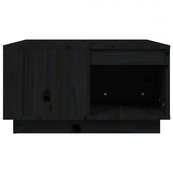 Table basse Noir 60x61x32,5 cm Bois massif de pin