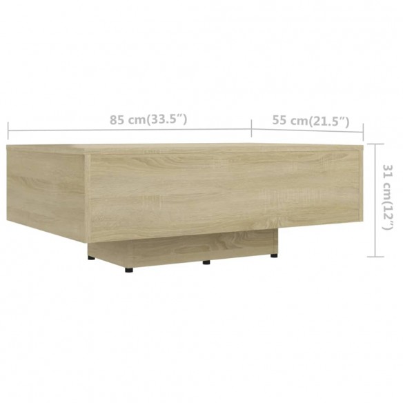 Table basse Chêne sonoma 85x55x31 cm Aggloméré