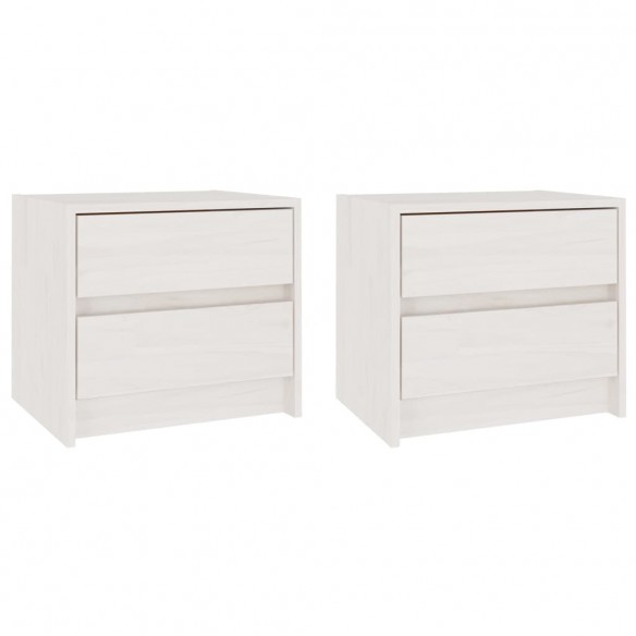 Tables de chevet 2 pcs Blanc 40x30,5x35,5 cm Bois de pin solide