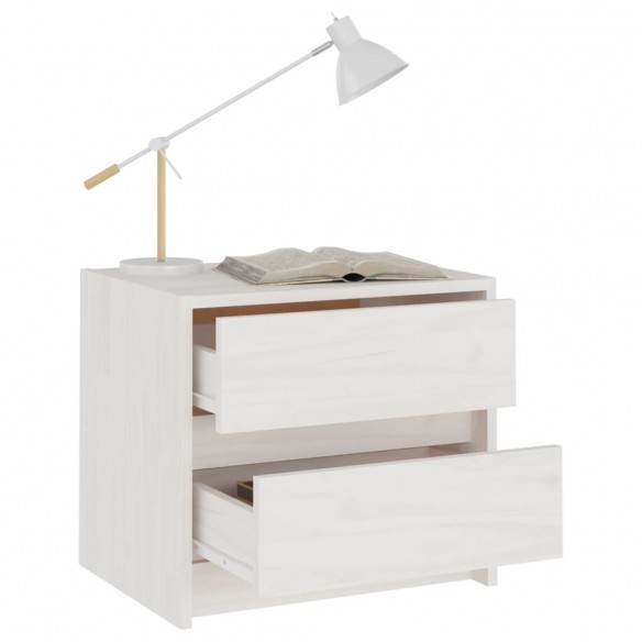 Tables de chevet 2 pcs Blanc 40x30,5x35,5 cm Bois de pin solide