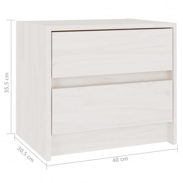 Tables de chevet 2 pcs Blanc 40x30,5x35,5 cm Bois de pin solide