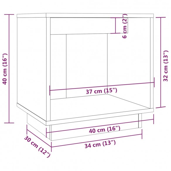 Tables de chevet 2 pcs 40x30x40 cm Bois de pin solide