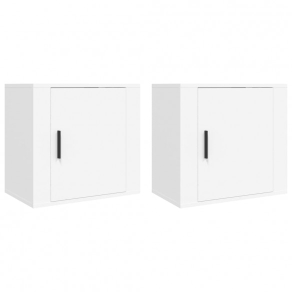 Tables de chevet murales 2 pcs Blanc 50x30x47 cm