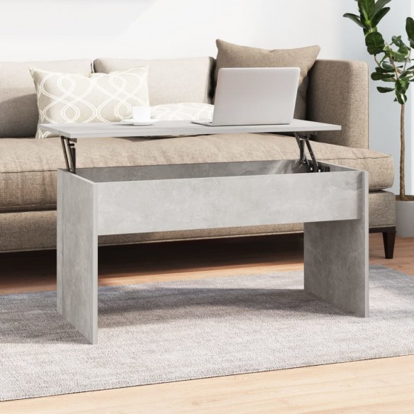 Table basse Gris béton 102x50,5x52,5 cm Bois d'ingénierie