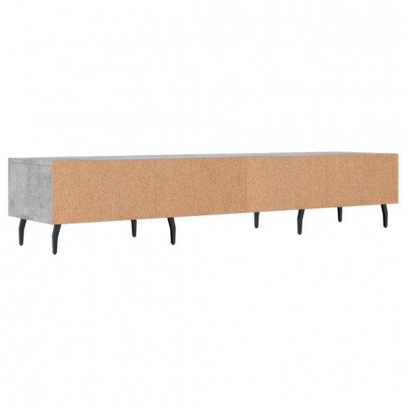 Meuble TV gris béton 150x36x30 cm bois d'ingénierie