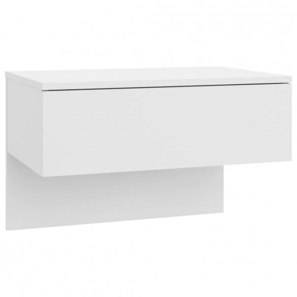 Tables de chevet murales 2 pcs Blanc brillant