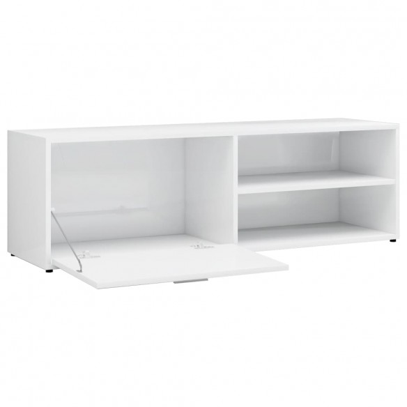 Meuble TV Blanc brillant 120x34x37 cm Aggloméré