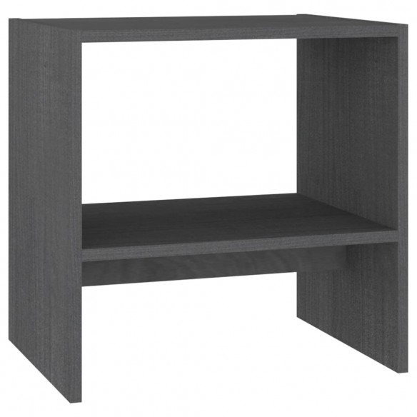 Table de chevet Gris 40x30,5x40 cm Bois de pin massif