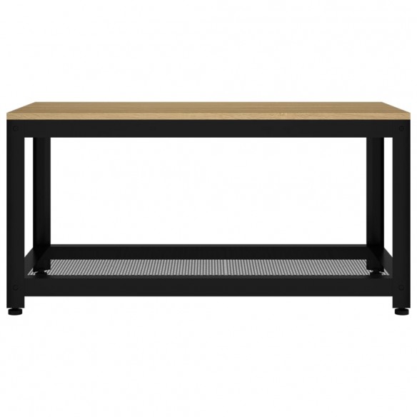 Table basse Marron clair et noir 90x45x45 cm MDF et fer