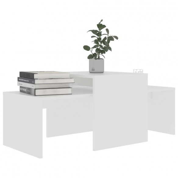 Ensemble de tables basses Blanc 100x48x40 cm Aggloméré