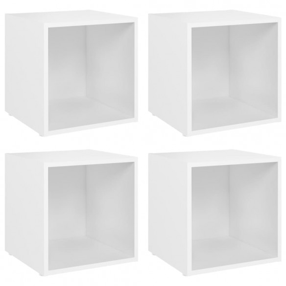 Meubles TV 4 pcs Blanc 37x35x37 cm Aggloméré