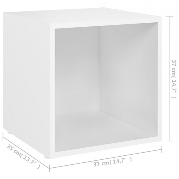 Meubles TV 4 pcs Blanc 37x35x37 cm Aggloméré