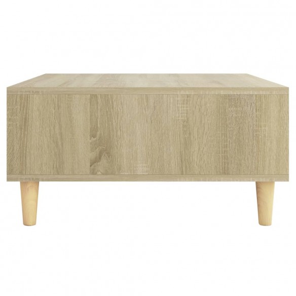 Table basse Blanc et chêne sonoma 60x60x30 cm Aggloméré