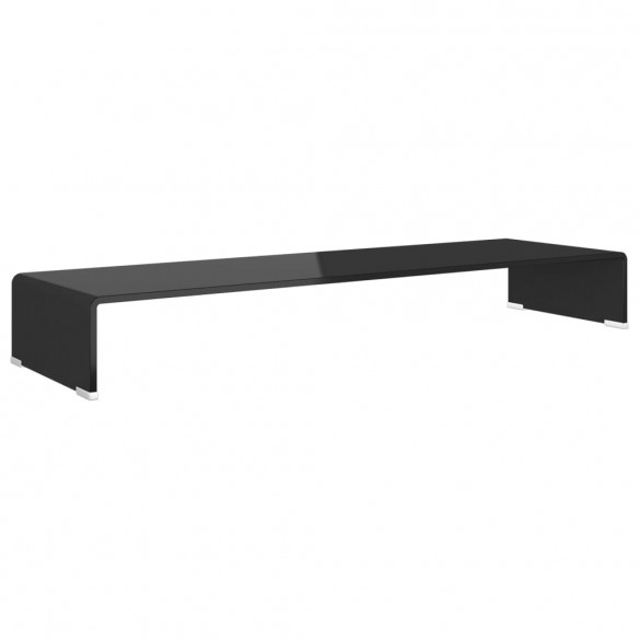 Meuble TV/ Support pour moniteur 100 x 30 x 13 cm Verre Noir